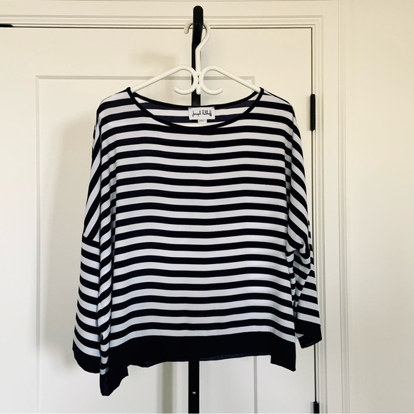 Joseph Ribkoff semi sheer striped top - Picture 7 of 9